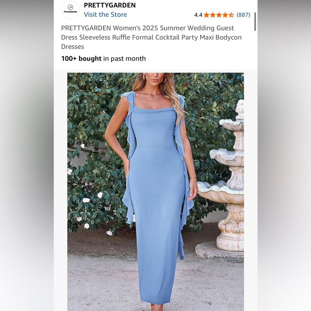 Women's Blue Sleeveless Maxi Dress